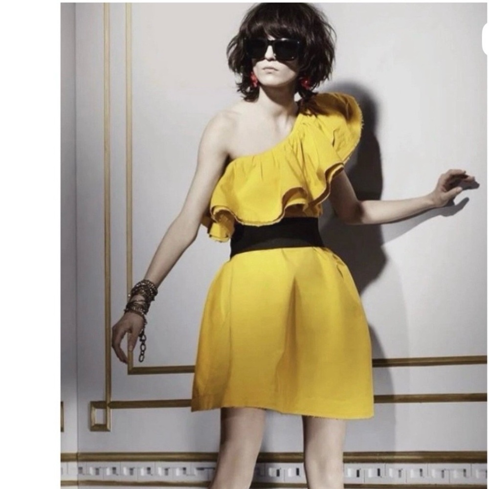 H&M Lanvin Vibrant Yellow One-Shoulder Dress